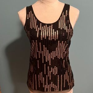 Black & gold sequin tank top Romeo & Juliet Couture New with tags